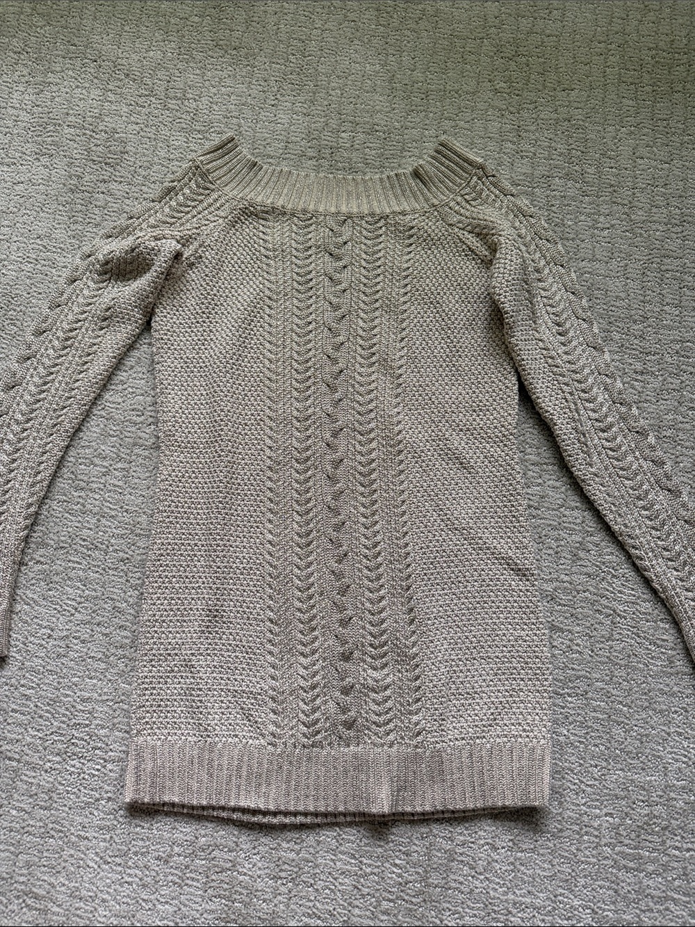 Ralph Lauren Cream Cable Off-the-Shoulder Sweater